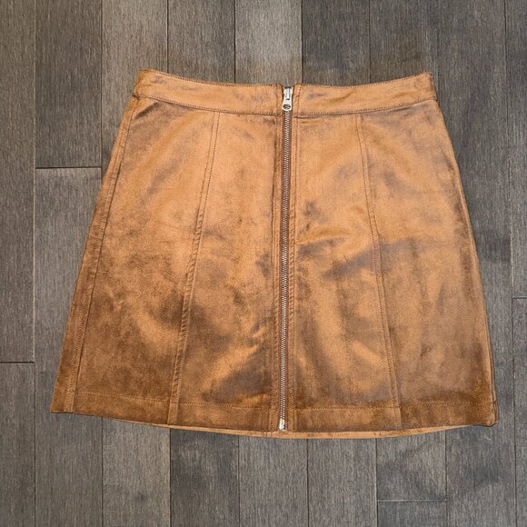 Wilfred Free Zip Up A-line Mini Skirt Vegan Suede Size Small - Picture 1 of 3